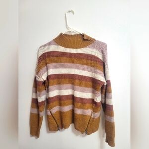 Pink Rose Mock Neck Sweater - Small